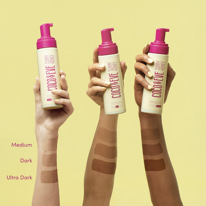 Coco & Eve Self Tanner Foam Kit - (Medium) Streak-Free Sunless Tanning Mousse, Tropically Scented Natural Looking Tan - Maple Wellness Supplements