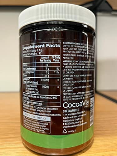 CocoaVia Cardio Health Cocoa Powder, 60 Servings, 500mg Cocoa Flavanols - Maple Wellness Supplements
