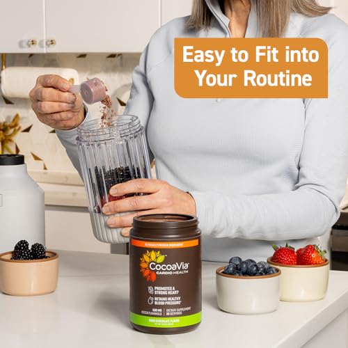 CocoaVia Cardio Health Cocoa Powder, 60 Servings, 500mg Cocoa Flavanols - Maple Wellness Supplements