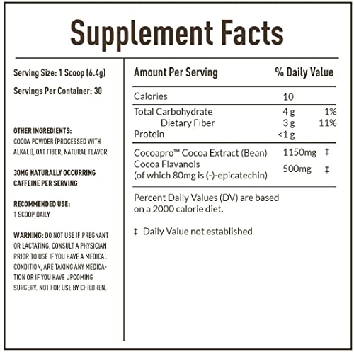 CocoaVia Cardio Health Cocoa Powder, 60 Servings, 500mg Cocoa Flavanols - Maple Wellness Supplements