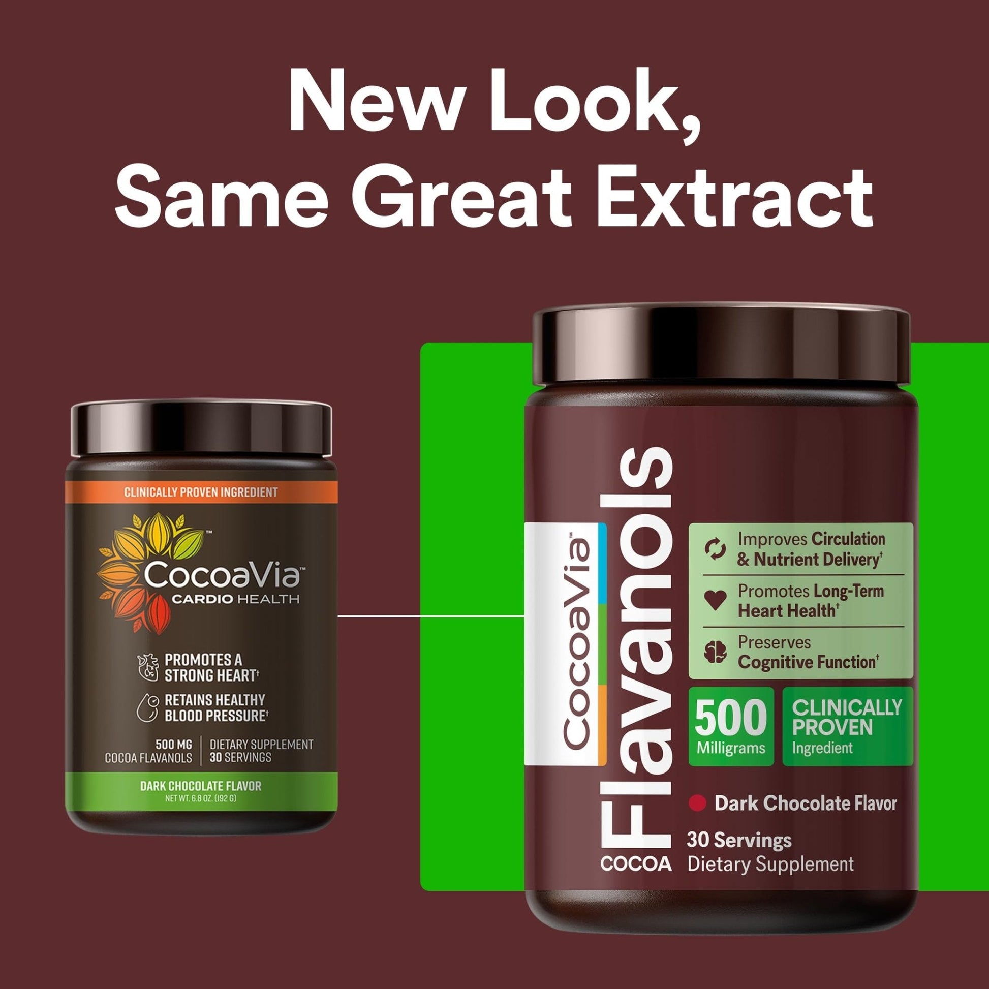 CocoaVia Cocoa Flavanols 500mg – Heart and Brain Support, High Flavanol Cocoa Extract, Boosts Nitric Oxide, Blood Circulation and Memory, Preworkout, Vegan - Maple Wellness Supplements