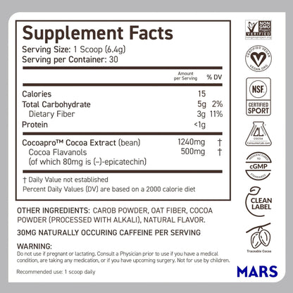 CocoaVia Cocoa Flavanols 500mg – Heart and Brain Support, High Flavanol Cocoa Extract, Boosts Nitric Oxide, Blood Circulation and Memory, Preworkout, Vegan - Maple Wellness Supplements