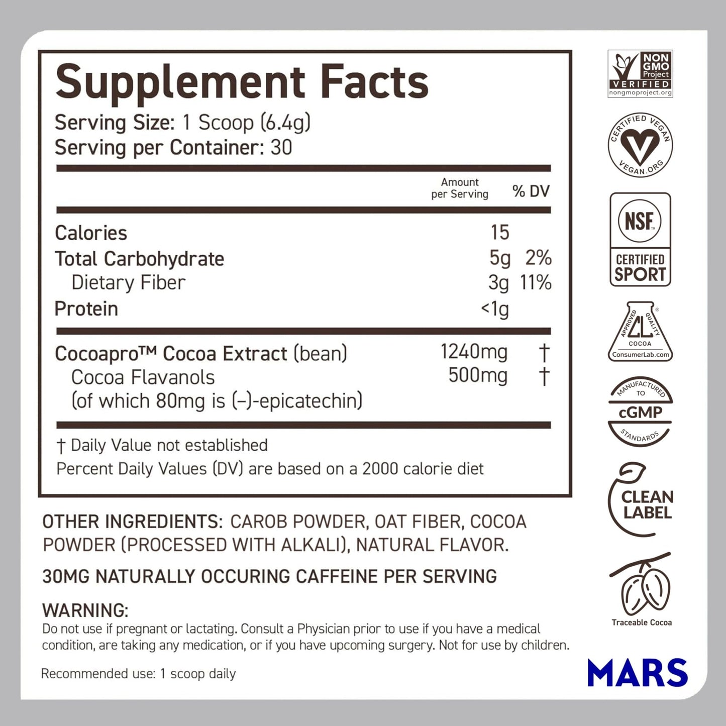 CocoaVia Cocoa Flavanols 500mg – Heart and Brain Support, High Flavanol Cocoa Powder - Maple Wellness Supplements