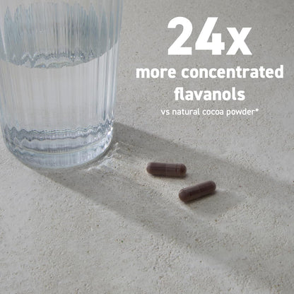 CocoaVia Cocoa Flavanols 500mg – Heart & Brain Support Supplement, High Flavanol Cocoa, Blood Circulation & Memory Booster, Nitric Oxide, Energy & Oxygen Boost, Vegan, Gluten-Free, 60 Capsules - Maple Wellness Supplements