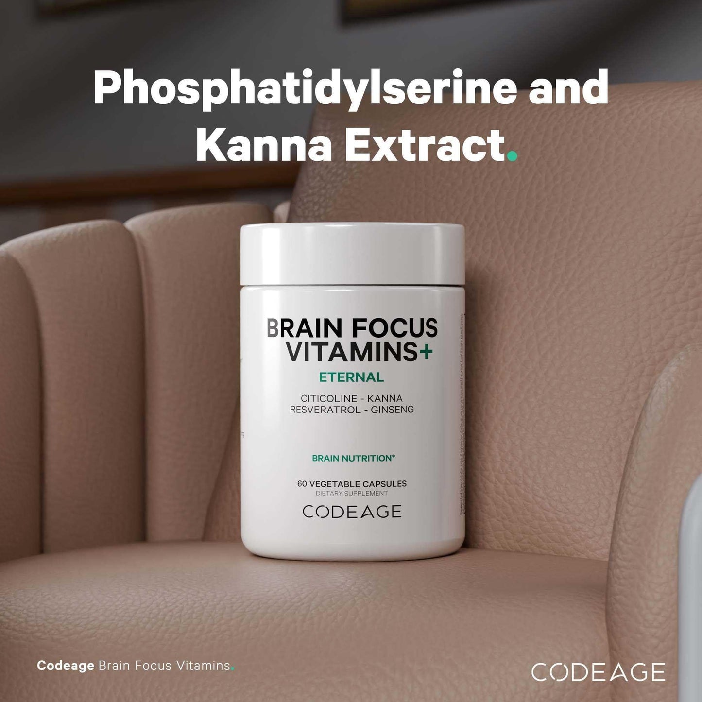Codeage Brain Focus Vitamins+ Nootropic Supplement with Citicoline as Cognizin, Panax Ginseng, Resveratrol, Gotu Kola, Vitamin B12 Methylcobalamin - Liposomal Delivery - Non-GMO - 60 Capsules - Maple Wellness Supplements