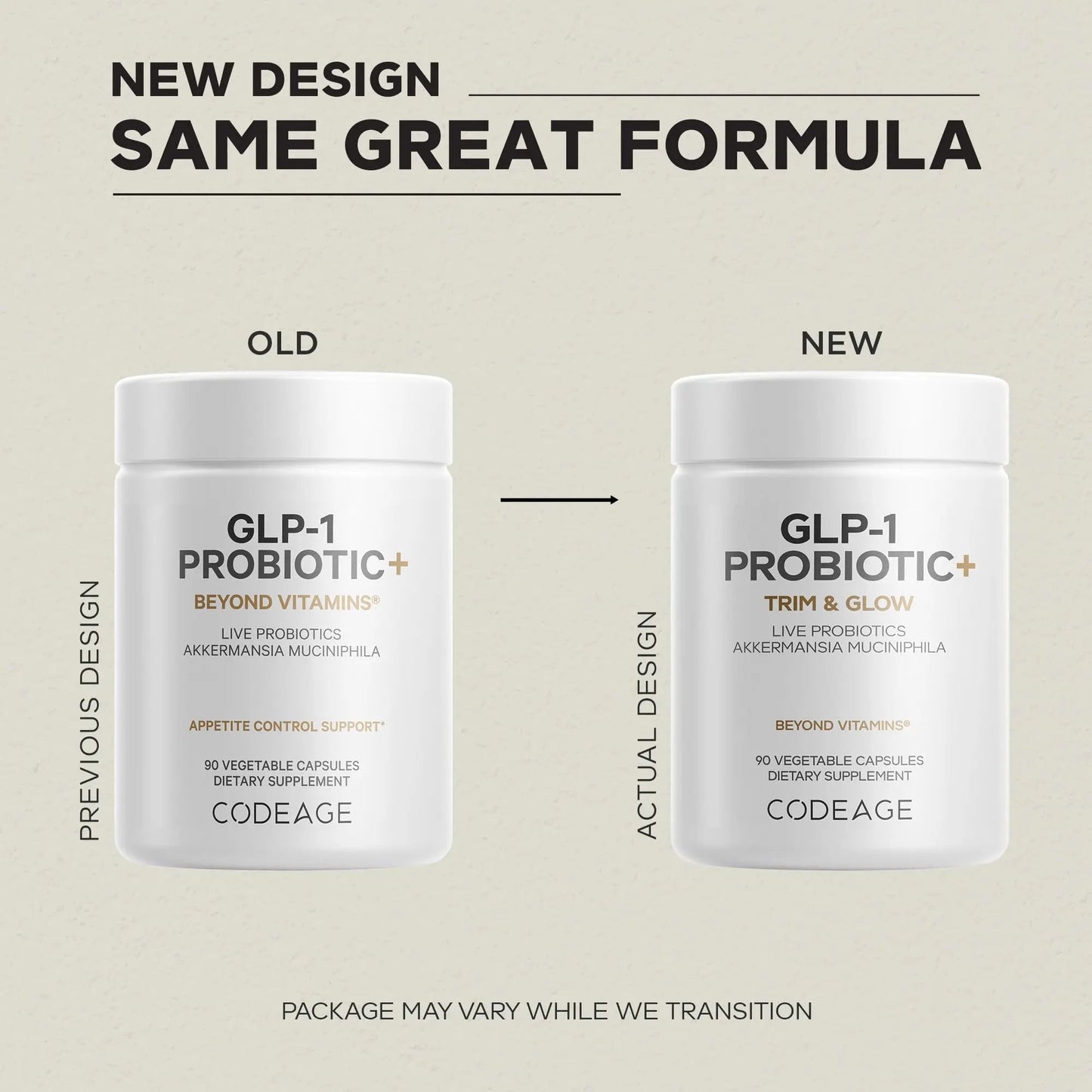 Codeage GLP-1 Probiotic+ - Live Probiotics Akkermansia, Clostridium, Bifidobacterium, Chicory Inulin Probiotic, Prebiotics & Postbiotics Supplement - 500 Million AFU, 3-Month Supply - 90 Capsules - Maple Wellness Supplements