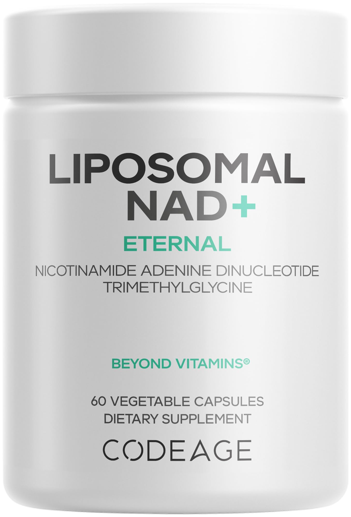 Codeage Liposomal NAD+ Supplement - NAD Nicotinamide Adenine Dinucleotide Coenzyme Pills - 500 mg NAD+ Per Serving & Betaine Anhydrous - Liposomal Delivery - Vegan, Non-GMO, Gluten-Free - 60 Capsules - Maple Wellness Supplements