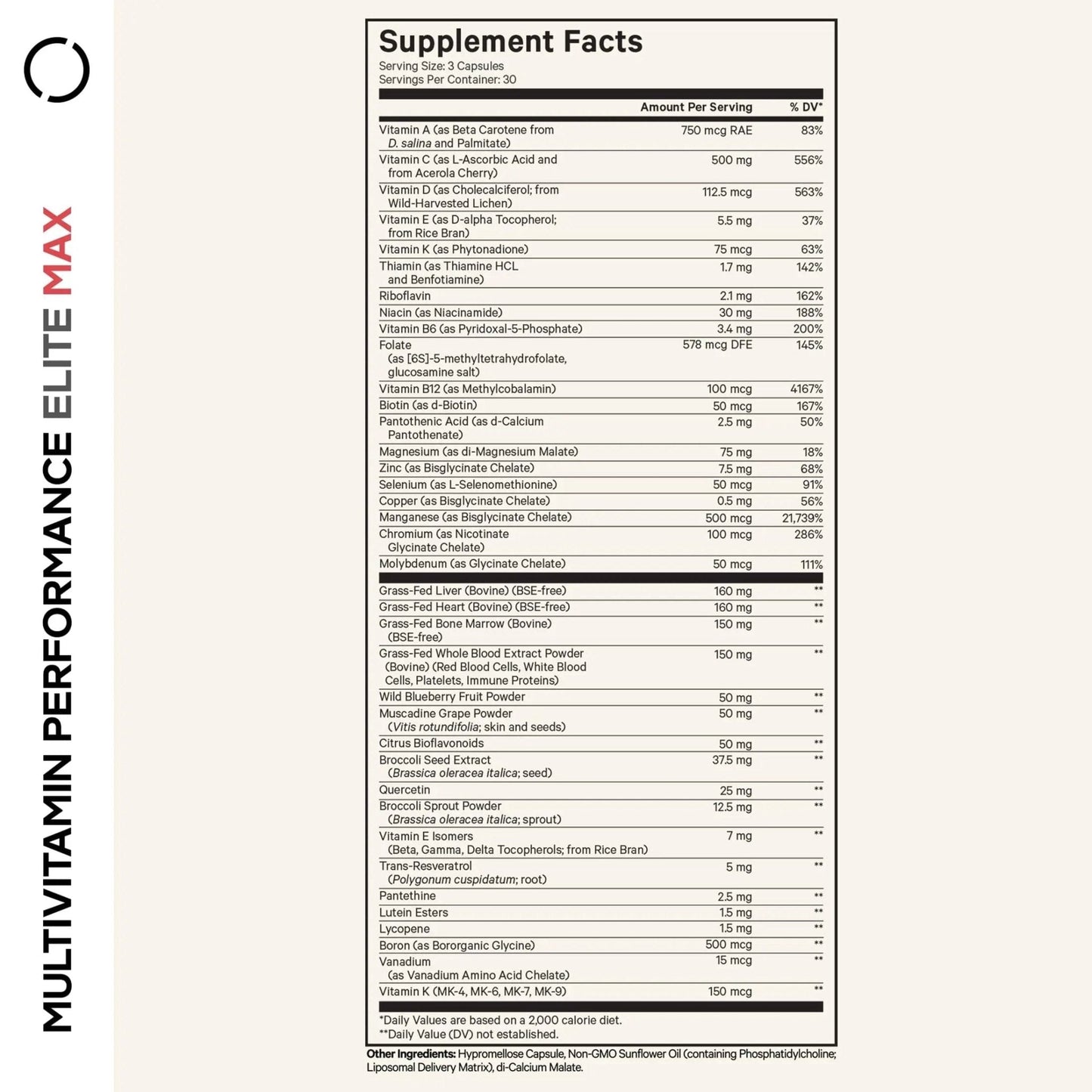 Codeage Multivitamin Performance Elite Max Supplement - Vitamins A, B6, B12, C, D, E, Vitamin K (MK-4, MK-6, MK-7, MK-9), Essential Minerals - Maple Wellness Supplements