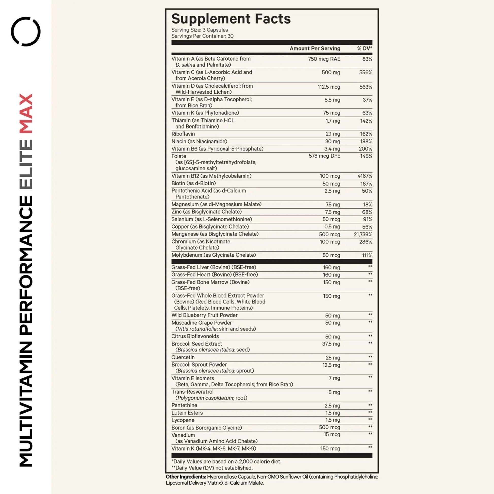 Codeage Multivitamin Performance Elite Max Supplement - Vitamins A, B6, B12, C, D, E, Vitamin K (MK-4, MK-6, MK-7, MK-9), Essential Minerals - Maple Wellness Supplements
