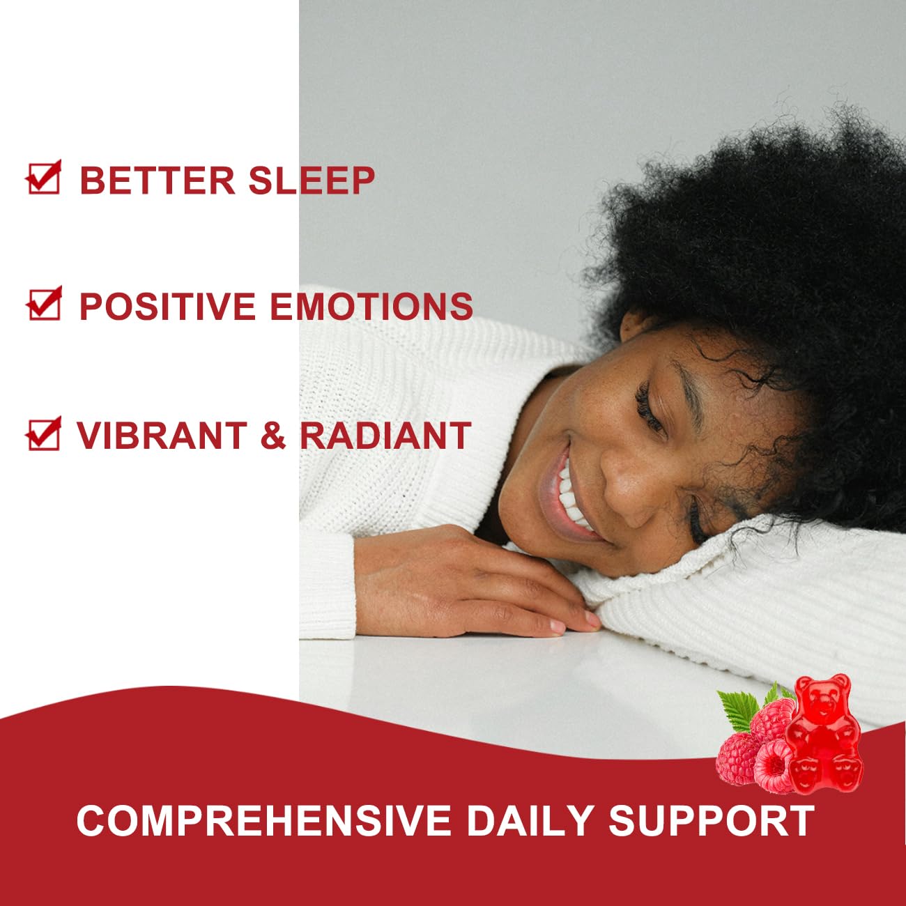 Cofure Triple Magnesium Complex 900 mg, Magnesium Glycinate, Citrate, Malate with Potassium, Calcium, Vitamin B6 for Calm & Sleep - Vegan, Non-GMO, Gluten Free - 120 Raspberry Gummies for Adults - Maple Wellness Supplements
