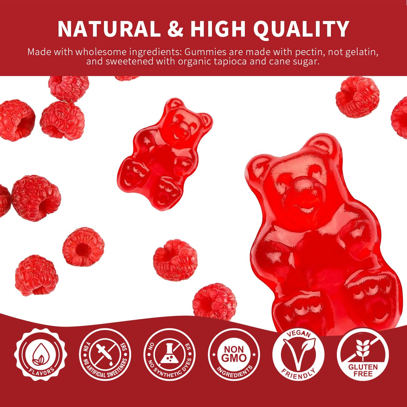 Cofure Triple Magnesium Complex 900 mg, Magnesium Glycinate, Citrate, Malate with Potassium, Calcium, Vitamin B6 for Calm & Sleep - Vegan, Non-GMO, Gluten Free - 120 Raspberry Gummies for Adults - Maple Wellness Supplements
