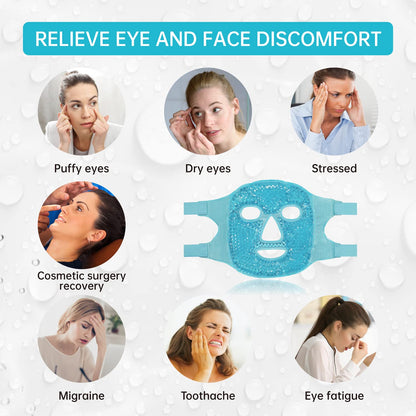 Cold Face Eye Mask Ice Pack Reduce Facial Puff, Dark Circles, Gel Hot Heat Cold Compress Pack, Face SPA Gift for Woman Sleeping - Maple Wellness Supplements