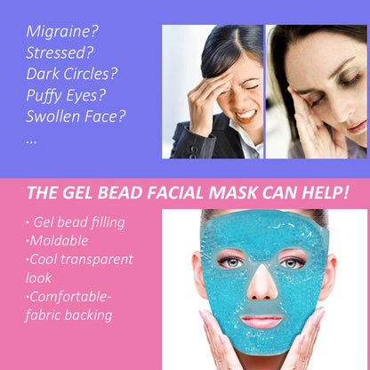 Cold Face Eye Mask Ice Pack Reduce Facial Puff, Dark Circles, Gel Hot Heat Cold Compress Pack, Face SPA Gift for Woman Sleeping - Maple Wellness Supplements