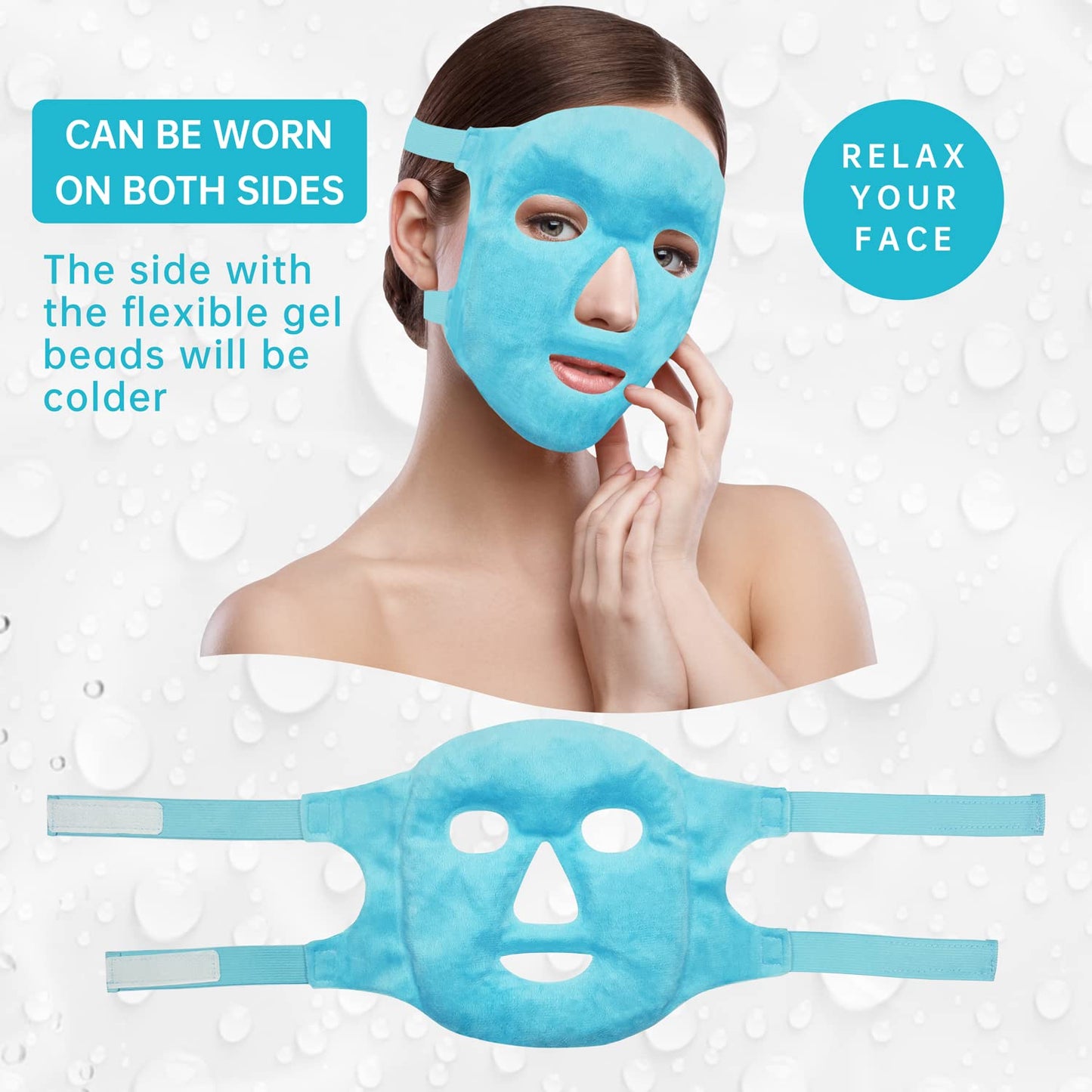 Cold Face Eye Mask Ice Pack Reduce Facial Puff, Dark Circles, Gel Hot Heat Cold Compress Pack, Face SPA Gift for Woman Sleeping - Maple Wellness Supplements