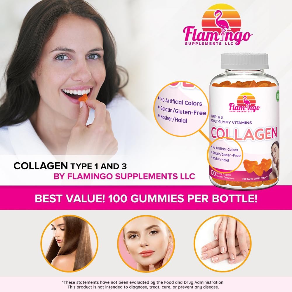 Collagen Gummies- Natural Marine Collagen for Women, and Men- Collagen Supplements for Skin Hair, Nails- Hydrolyzed Type 2 & 1 3- Replace Pills and Powders - No Gelatin, Kosher, Halal- 100 Ct. - Maple Wellness Supplements