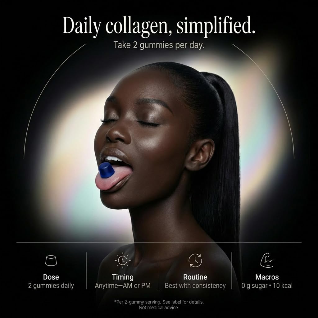 Collagen Peptides Gummies Sugar Free 3000mg Multi Collagen Blend for Hair Skin & Nails Support + 2500mg Keratin + 5000mcg Biotin, Hyaluronic Acid, - Maple Wellness Supplements