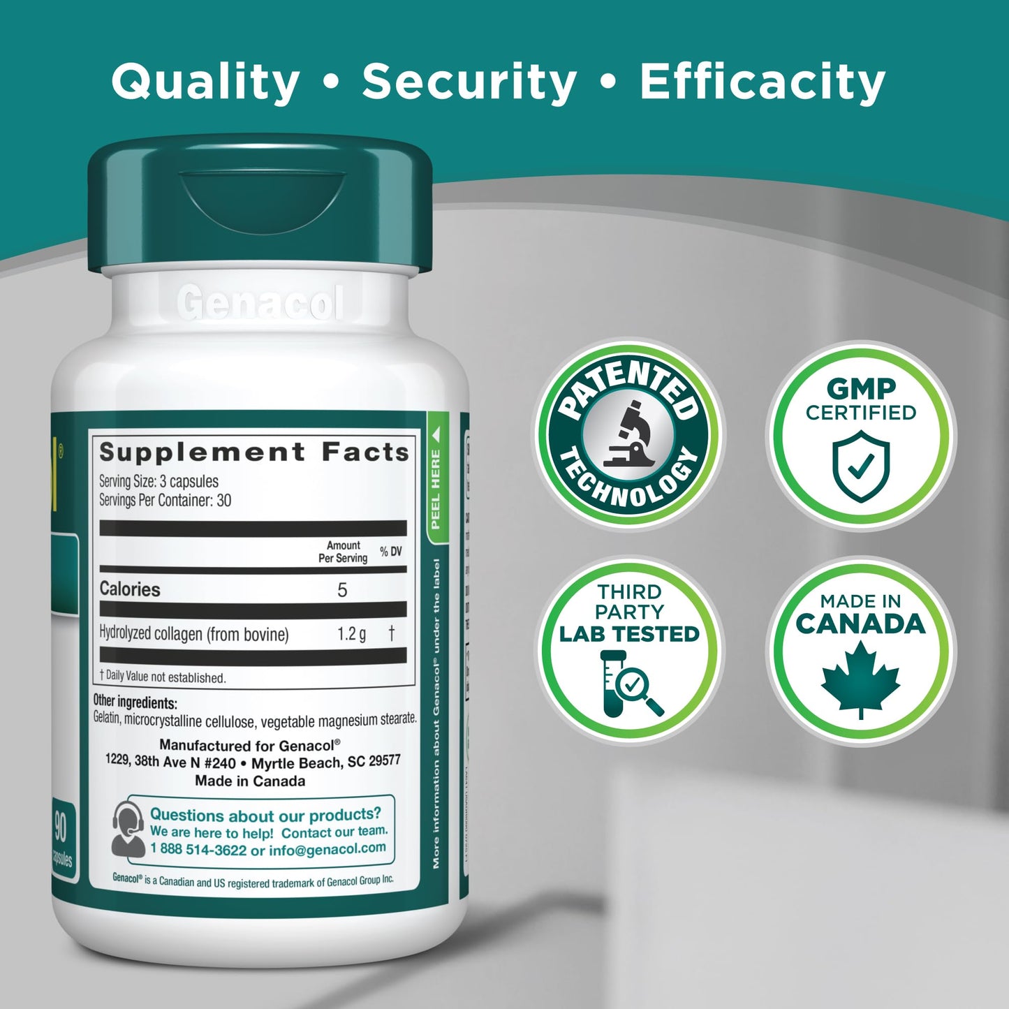 Collagen Peptides Joint Supplements for Men & Women by Genacol | Exclusive Hydrolyzed Collagen Pills | Helps Maintain Healthy Joints | Colageno Hidrolizado | Genacol Original 180 Capsules - Maple Wellness Supplements