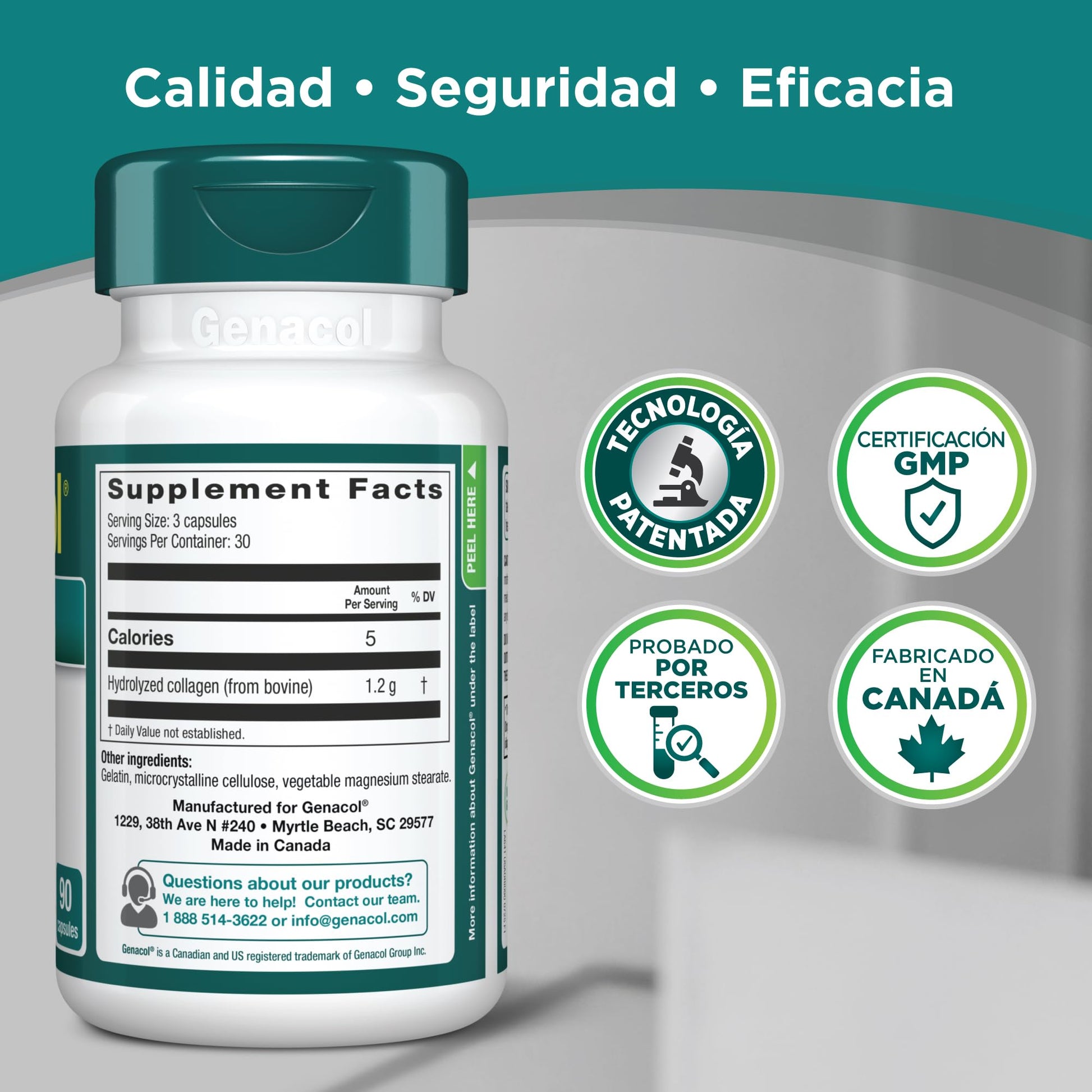 Collagen Peptides Joint Supplements for Men & Women by Genacol | Exclusive Hydrolyzed Collagen Pills | Helps Maintain Healthy Joints | Colageno Hidrolizado | Genacol Original 180 Capsules - Maple Wellness Supplements