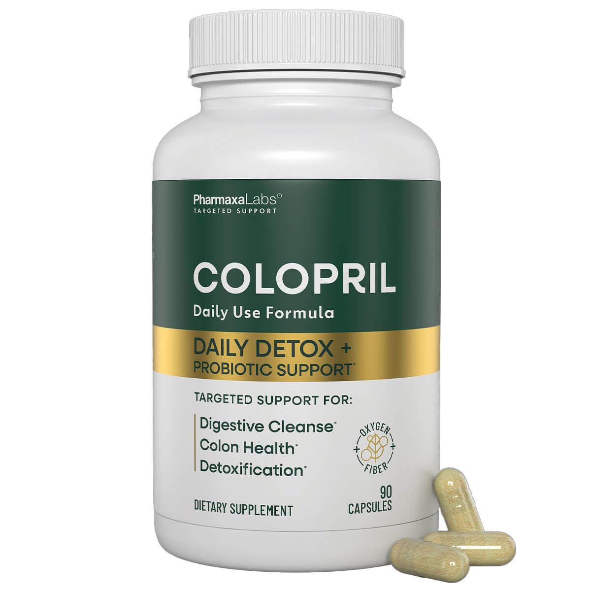 Colopril Colon Cleanse Dietary Supplement - Supports Cleansing of Bowels & Digestive Tract - Eases Constipation - Ginger Root, Lactobacillus, Psyllium Husk - Maple Wellness Supplements