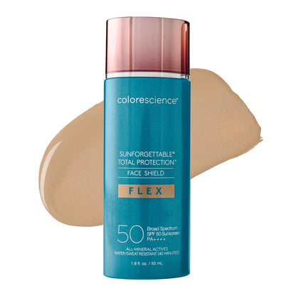 Colorescience Total Protection Face Shield Flex SPF 50, Zinc Oxide Formula, Medium, 1.8 fl. oz. - Maple Wellness Supplements