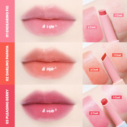 COLORGRAM Fruity Glass Stick 02 DARLING PAPAYA | Long-Lasting Juicy Lip Tint with Radiant, Glossy Finish | Melting Syrupy Texture for Vibrant, Hydrated Lips | Non-Sticky Shine - Maple Wellness Supplements