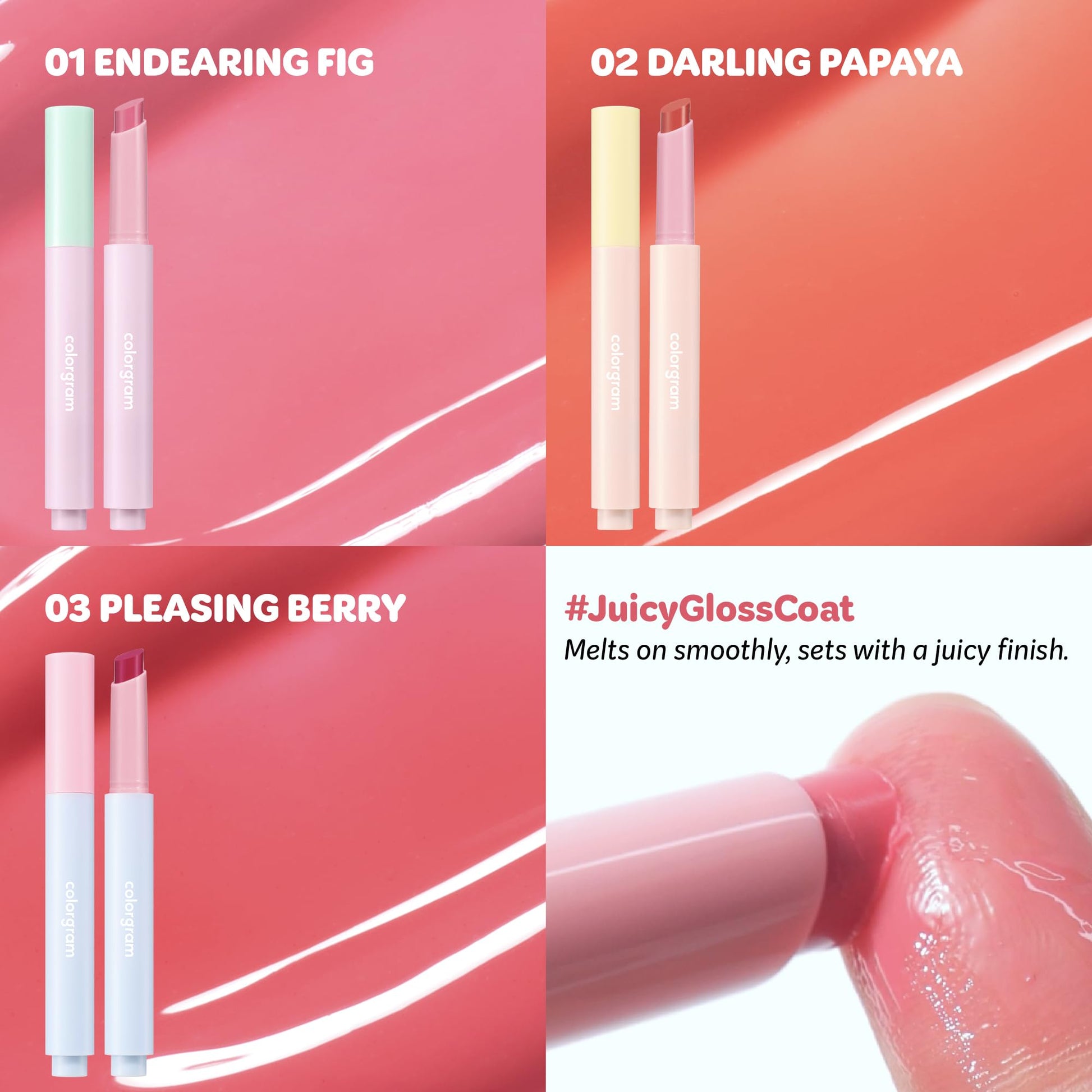 COLORGRAM Fruity Glass Stick 02 DARLING PAPAYA | Long-Lasting Juicy Lip Tint with Radiant, Glossy Finish | Melting Syrupy Texture for Vibrant, Hydrated Lips | Non-Sticky Shine - Maple Wellness Supplements
