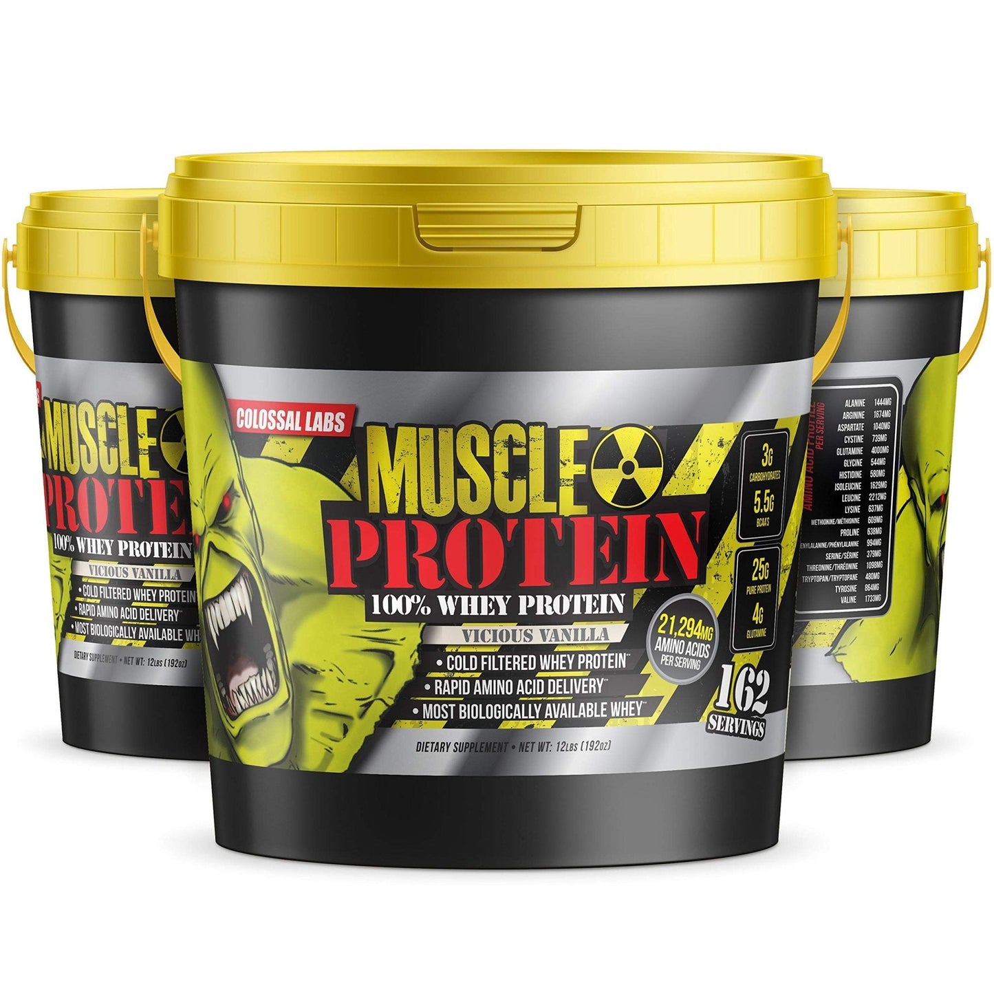 Colossal Labs Whey Protein Blend [12 Pounds/Pack of 1]–Vicious Vanilla, Cold Filtered - Maple Wellness Supplements