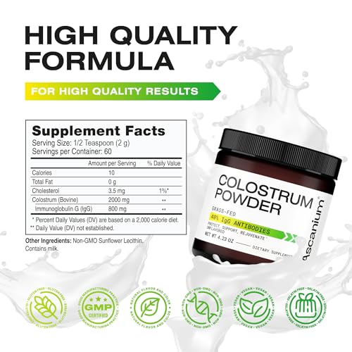 Colostrum Powder - Grass-Fed 40% IgG Colostrum Supplement Powder - Bovine - Maple Wellness Supplements