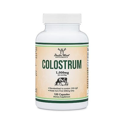 Colostrum Supplement 120 Capsules, 1,000mg per Serving (Bovine Colostrum Powder - Maple Wellness Supplements