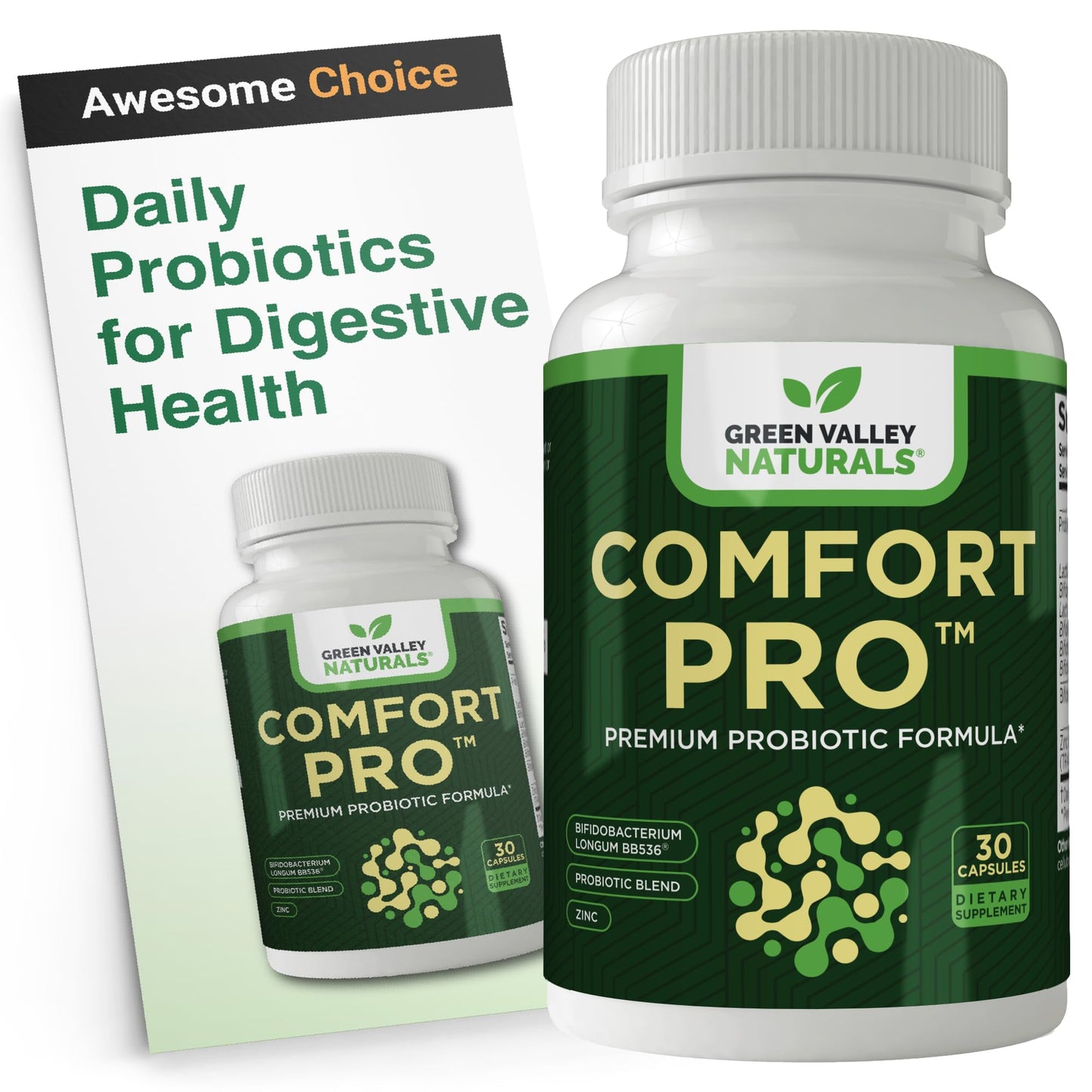 ComfortPro™ Daily Probiotics for Digestive Health | Constipation Relief & Bloating Support for Women & Men | Gut Cleanse with Zinc | Helps Reduce Gas & Promotes Digestive Regularity | Valley Formula - Maple Wellness Supplements