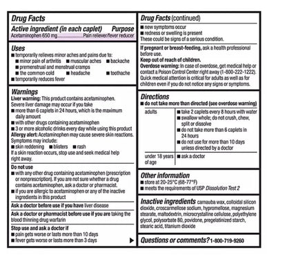 Compare to Tylenol Arthritis Pain Active Ingredient. - Member's Mark - Arthritis Pain Reliever, Extended Release, Acetaminophen 650 mg, 400 CapletsQ - Maple Wellness Supplements