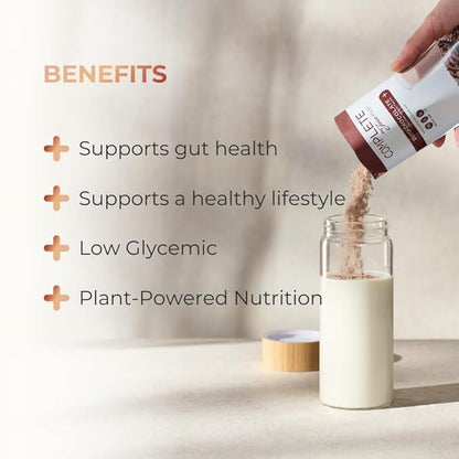 Complete by JuicePlus+ Dutch Chocolate Shakes - Plant-Based Nutrition - Whole Food Based Shake Powder with Protein, Fiber & Prebiotics - 30 Servings (2 Pouches, 15 Servings Each) - Maple Wellness Supplements