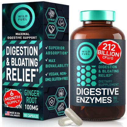 Complete Digestive Enzymes for Women & Men - 800mg Vegan Digestive Enzymes and Probiotics Prebiotics - Bloating Support, Gut Health & Digestion Supplement - Maple Wellness Supplements