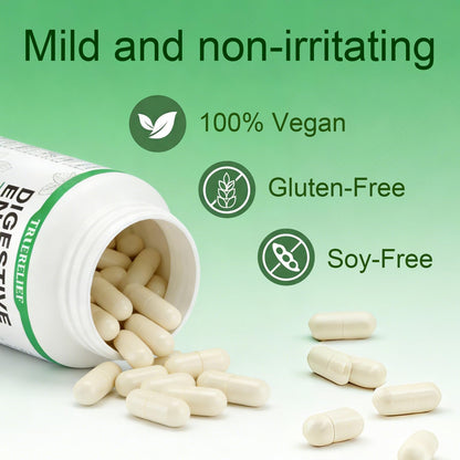 Complete Digestive Enzymes Supplement for Gut Health & Bloating Relief - Enhanced with Lipase Amylase Bromelain for Protein Carb - Maple Wellness Supplements