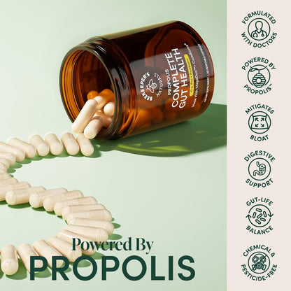 Complete Gut Health by Beekeeper's Naturals, 3-in-1 Prebiotic, Postbiotic, Probiotics for Digestive Health & Bloating Relief for Women & Men - Maple Wellness Supplements