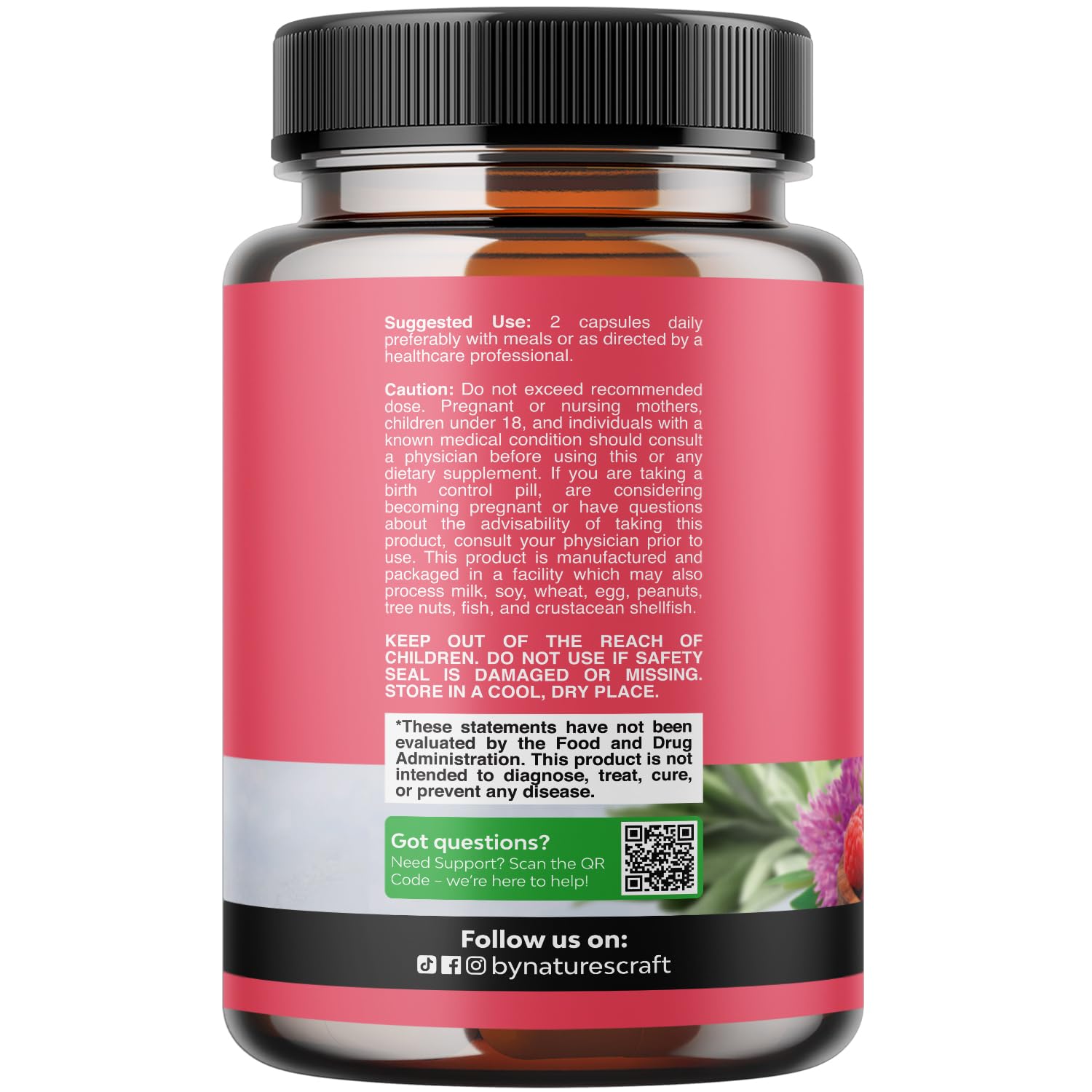 Complete Herbal Menopause Supplement for Women - Female Hormone Balance Capsules for Night Sweats Hot Flashes & Mood Swings with Dong Quai, Chaste Berry & Black Cohosh Root - 120 Count Pack - Maple Wellness Supplements