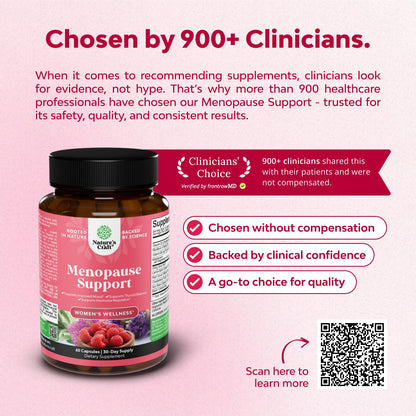 Complete Herbal Menopause Supplement for Women - Female Hormone Balance Capsules for Night Sweats Hot Flashes & Mood Swings with Dong Quai, Chaste Berry & Black Cohosh Root - 60 Count - Maple Wellness Supplements