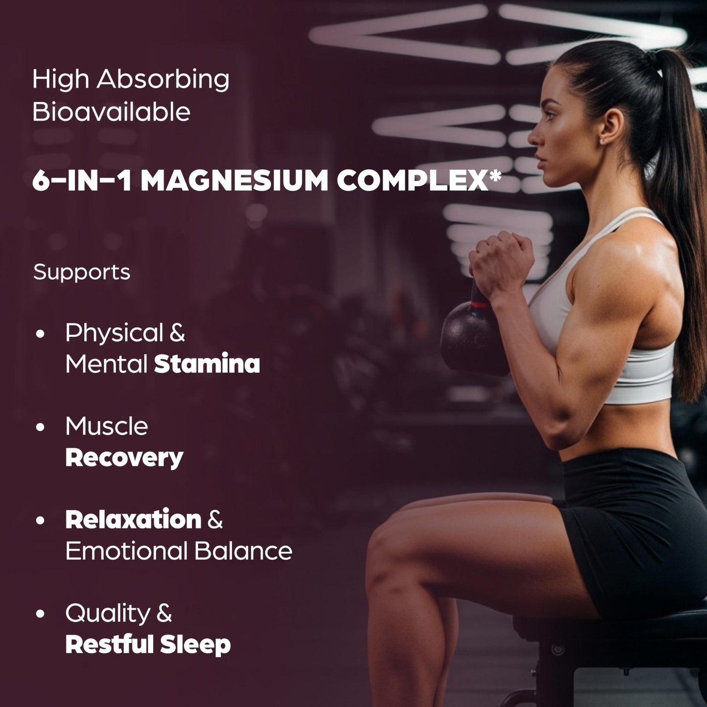 Complete Magnesium Complex 500mg for Women & Men | 120 Capsules | 6 in 1 Mag Supplement with Zinc | Quality Sleep & Muscle Health | Glycinate, Citrate - Maple Wellness Supplements