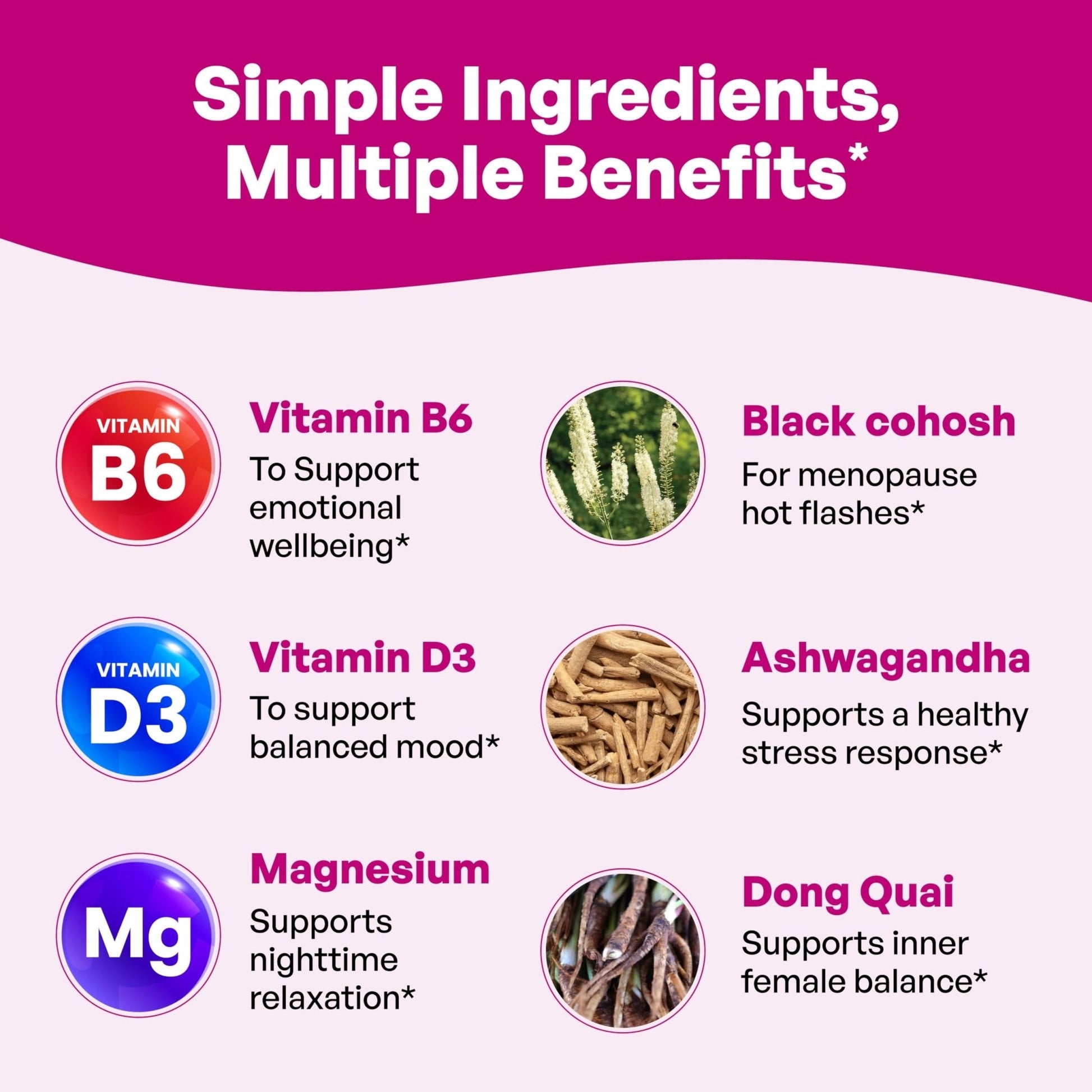 Complete Menopause Support Supplement For Women | With Ashwagandha, Black Cohosh, Dong Quai & Muira Puama | Helps Easing Hot Flashes, Night Sweats, Mood Swings, Hormone Balance & Harmony | 60 Capsules - Maple Wellness Supplements