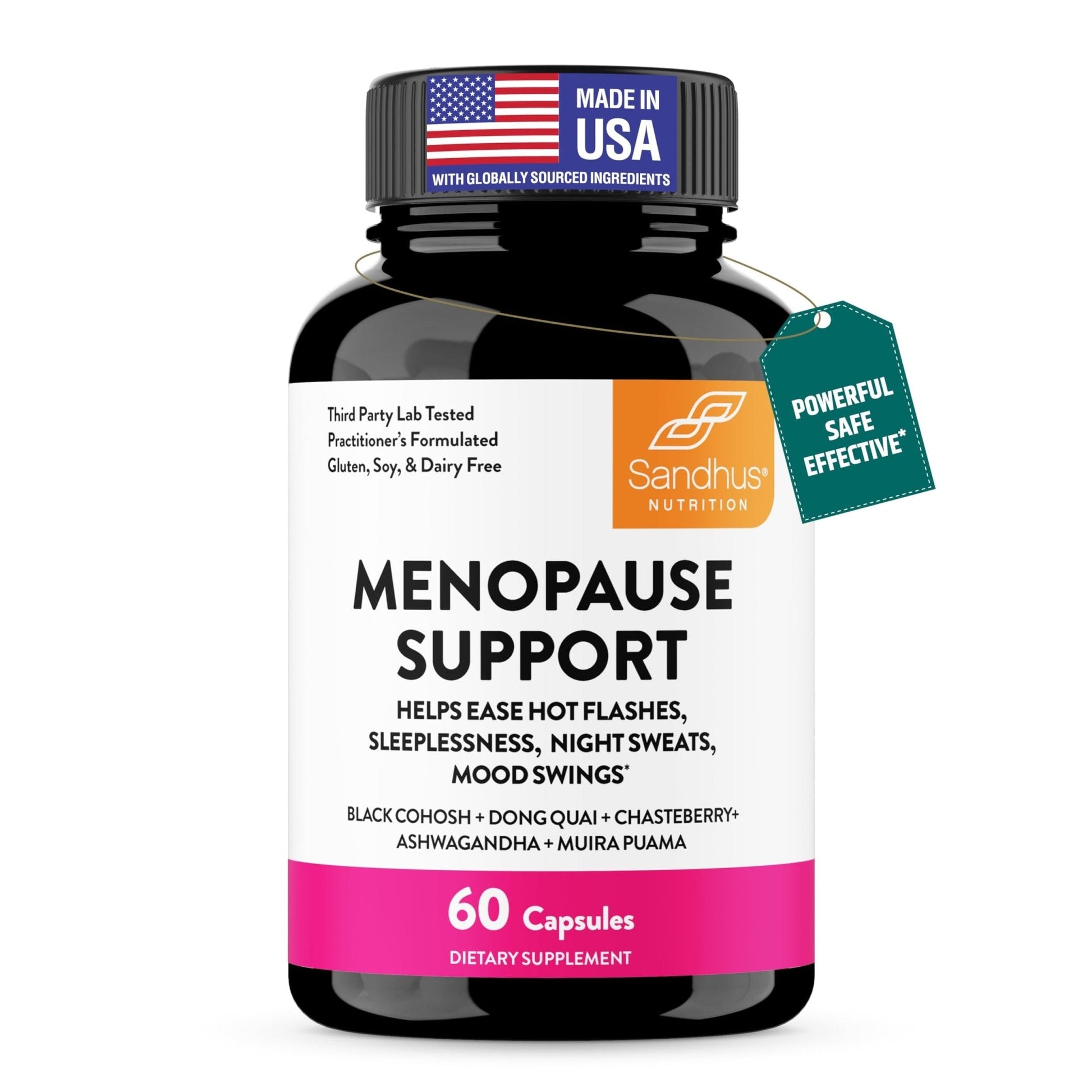 Complete Menopause Support Supplement For Women | With Ashwagandha, Black Cohosh, Dong Quai & Muira Puama | Helps Easing Hot Flashes, Night Sweats, Mood Swings, Hormone Balance & Harmony | 60 Capsules - Maple Wellness Supplements