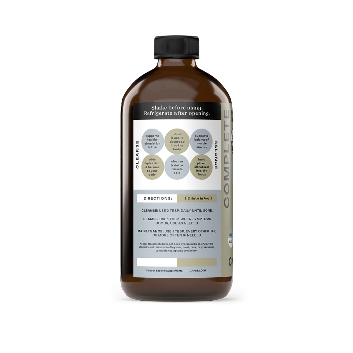 Complete Natural Products Cramp Complete - 16oz Glass Bottle - Maple Wellness Supplements