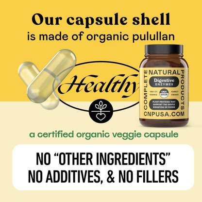 Complete Natural Products Digestive Enzyme Capsules, 550mg, 100ct | Plant-Based Formula - Maple Wellness Supplements