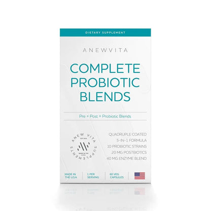 Complete Probiotic Blend: 5-in-1 Digestive Enzymes, Zinc, Postbiotic, Prebiotics and Probiotics for Women & Men, Provitalize for Women Digestive & Gut Health | 10 Strains 20 Billion CFU, 60ct Softgels - Maple Wellness Supplements