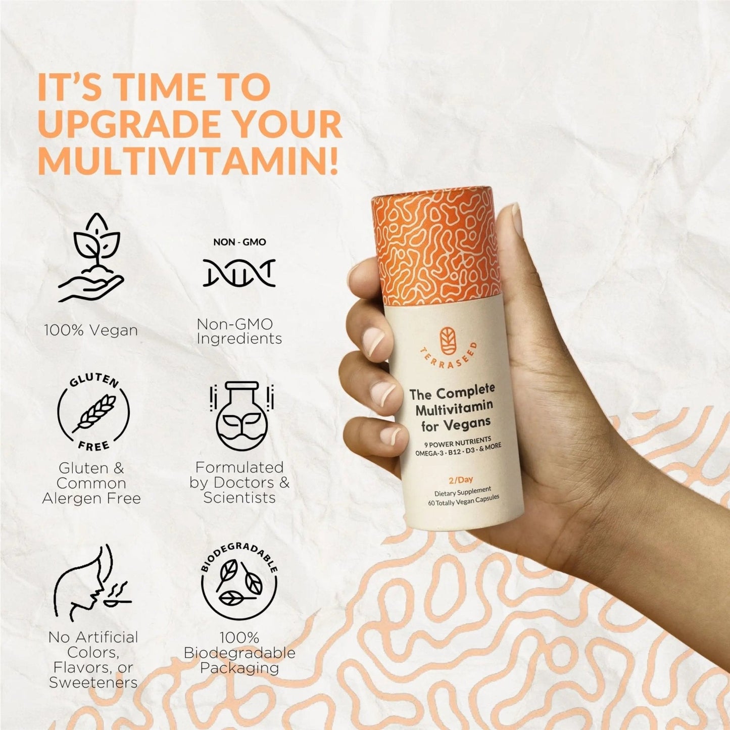 Complete Vegan Multivitamin with Iron, Omega 3, Vitamin D3, Folate, Zinc, Vitamin B12, & More - 100% Sustainable Vegan Vitamins - Maple Wellness Supplements