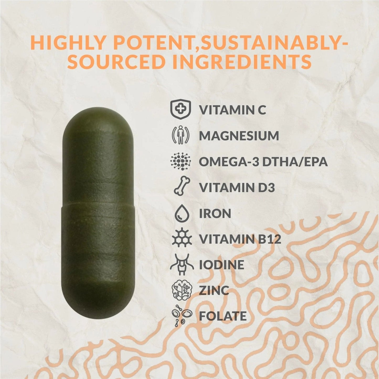 Complete Vegan Multivitamin with Iron, Omega 3, Vitamin D3, Folate, Zinc, Vitamin B12, & More - 100% Sustainable Vegan Vitamins - Maple Wellness Supplements