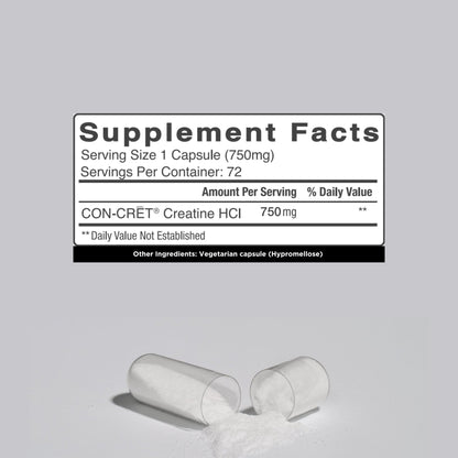CON-CRET Creatine HCl for Brain Health Capsules – Clinically Tested Support for Memory, Focus, Concentration, Problem-Solving, Clarity, and Mood.* | Made in USA (60 Day Supply) - Maple Wellness Supplements