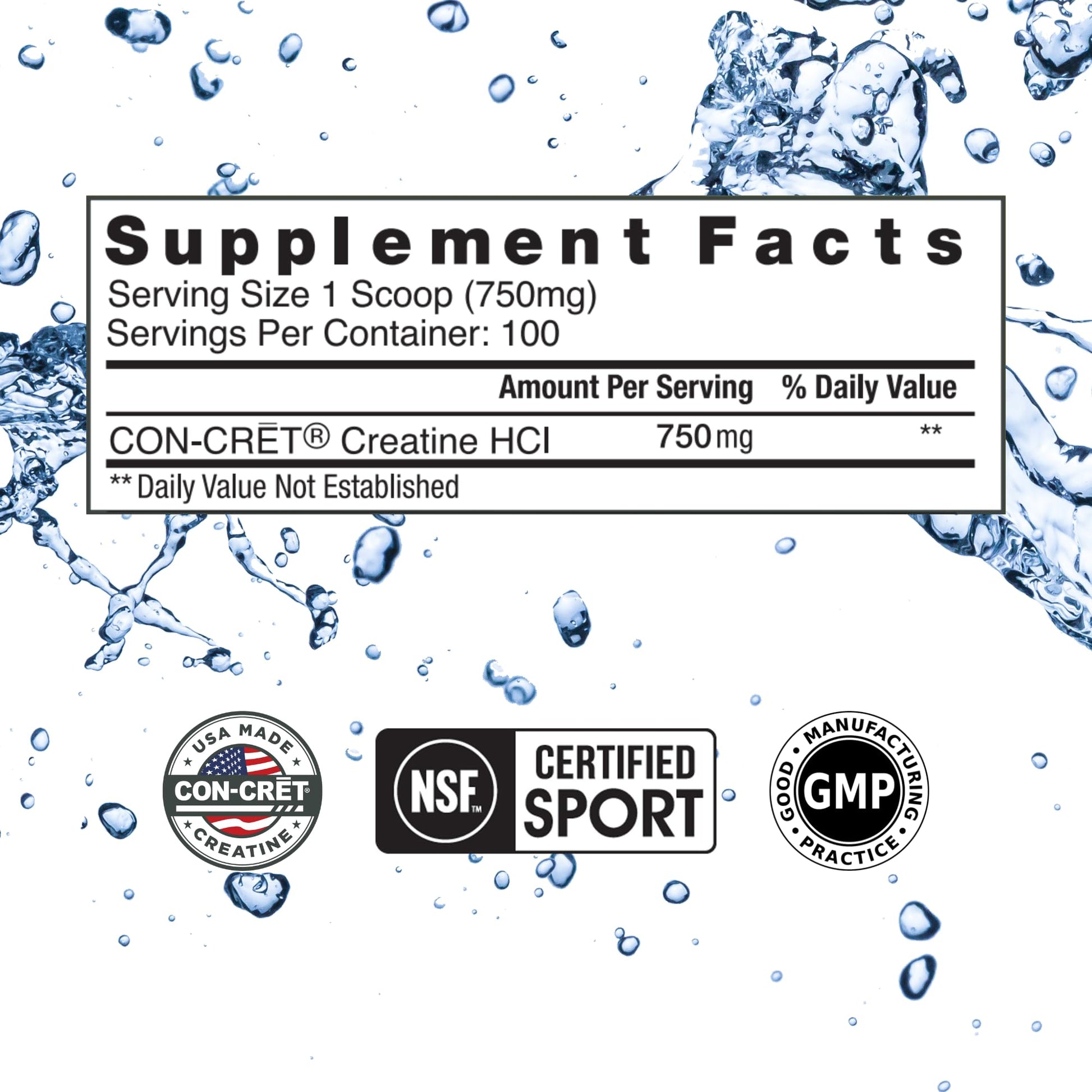 CON-CRET Creatine HCl Powder | Muscle, Cognitive, Cellular Energy Support | No Bloating or Cramps - Maple Wellness Supplements