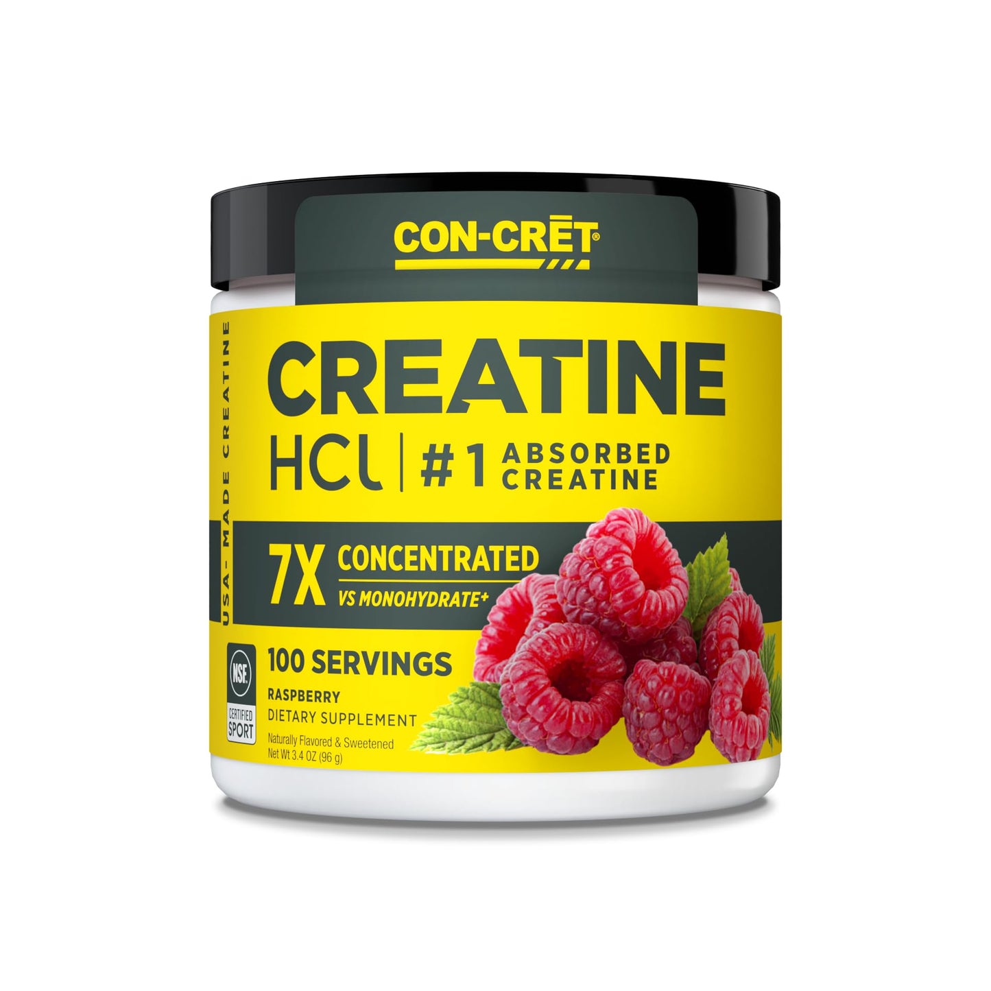 CON-CRET Creatine HCl Powder | Muscle, Cognitive, Cellular Energy Support | No Bloating or Cramps | USA Made & NSF Certified - Maple Wellness Supplements