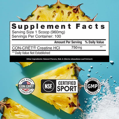CON-CRET Creatine HCl Powder | Muscle, Cognitive, Cellular Energy Support | No Bloating or Cramps | USA Made & NSF Certified - Maple Wellness Supplements