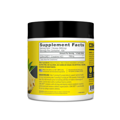CON-CRET Creatine HCl Powder | Muscle, Cognitive, Cellular Energy Support | No Bloating or Cramps | USA Made & NSF Certified - Maple Wellness Supplements